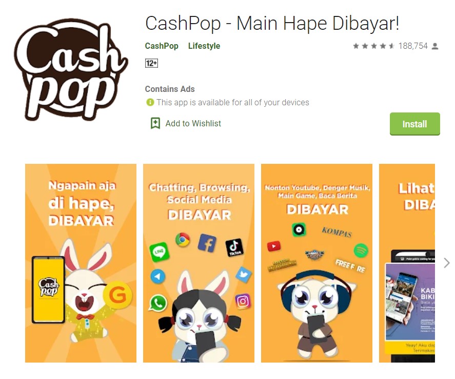 CashPop - Aplikasi Penghasil duit tercepat